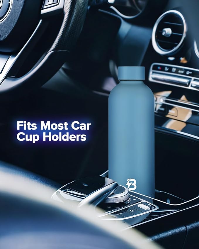 Insulated Water Bottle with Lid, 17 oz Reusable Leak-Proof Metal Stainless Steel Water Bottles for Travel, Sports, Gym, Outdoor (Sky Blue)