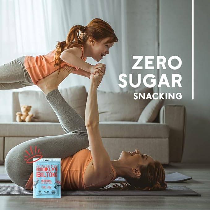 Brooklyn Biltong Air Dried Grass Fed Beef Snack, South African Beef Jerky (2 oz, Pack of 2) - Whole30 Approved, Paleo, Keto, Gluten Free, Sugar Free, Made in USA - (Original)