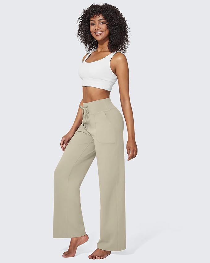 G4Free EverGoing Wide Leg Pants for Women Yoga Pants High Waist Sweatpants with Pockets Stretch Lounge Pants Comfy