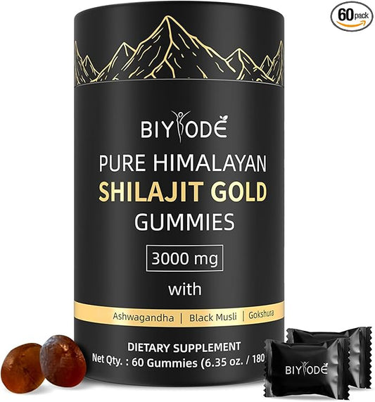 Shilajit Gummies: Pure Shilajit Himalayan Rich in Ashwagandha Gaulshura Fulvic Acid 85 Micronutrients Suitable for Men and Women No Added Sugar