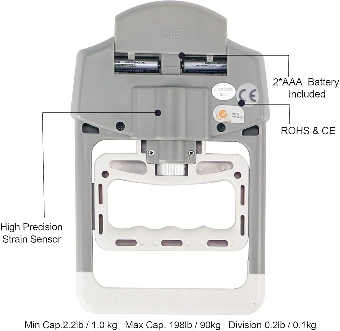Handeful Grip Strength Tester, Hand Grip Dynamometer (198Lbs / 90Kgs), Electronic Handgrip Testing for Sports Home School Use