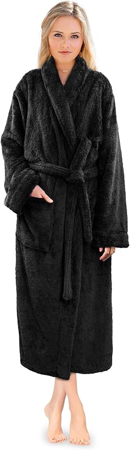 PAVILIA Premium Womens Plush Soft Robe Fluffy, Warm, Fleece Sherpa Shaggy Bathrobe