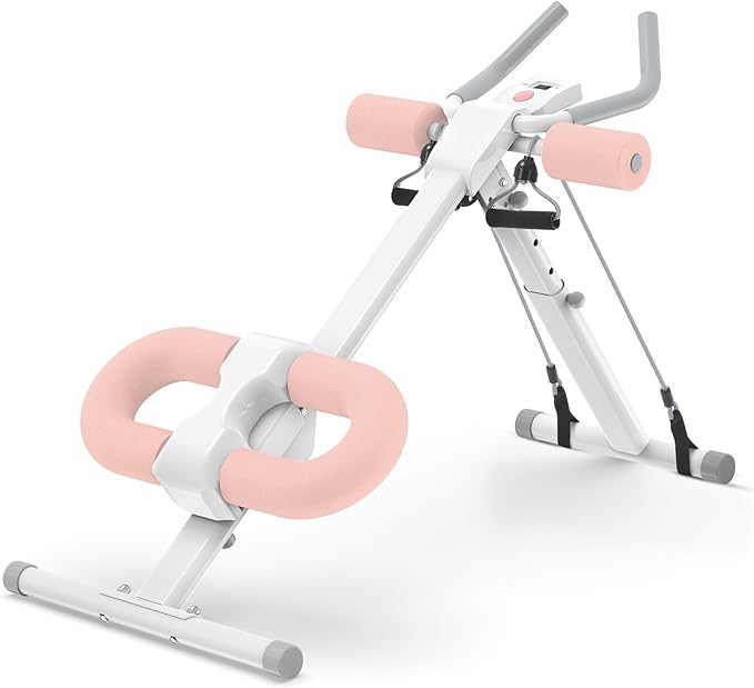 Ab Machine, Adjustable Ab Trainer, Foldable Core & Ab Workout Equipment with Knee Protection Function for Home Gym Fitness, Abdominal Trainer Machine for Women & Men