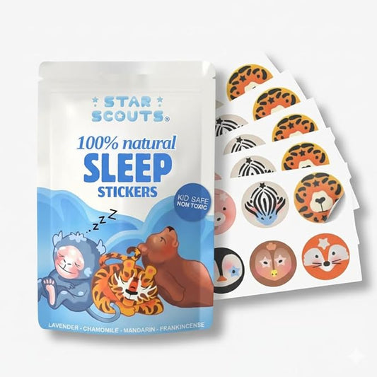 Star Scouts Sleep Patches for Kids - 30 Calming Sleepy Stickers for Kids with Sleeping Chart - Melatonin-Free Sleep Aid Patches for Toddlers, Children & Teens with Lavender & Chamomile Oils