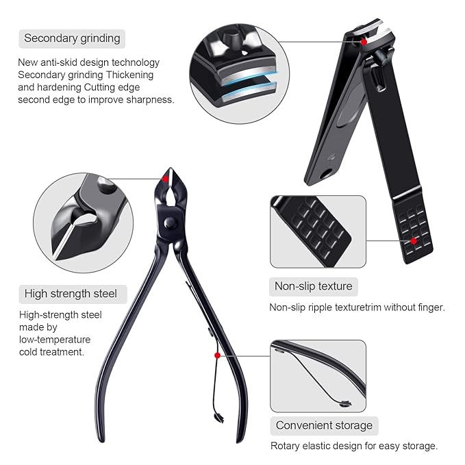 Manicure Set Pedicure Kit Womens Nail Clippers Set 32 in 1 Professional Grooming Care Tools Nail Kit Including Facial, Fingernails and Toenails Care with Travel Case Women (Gray_32 in 1)