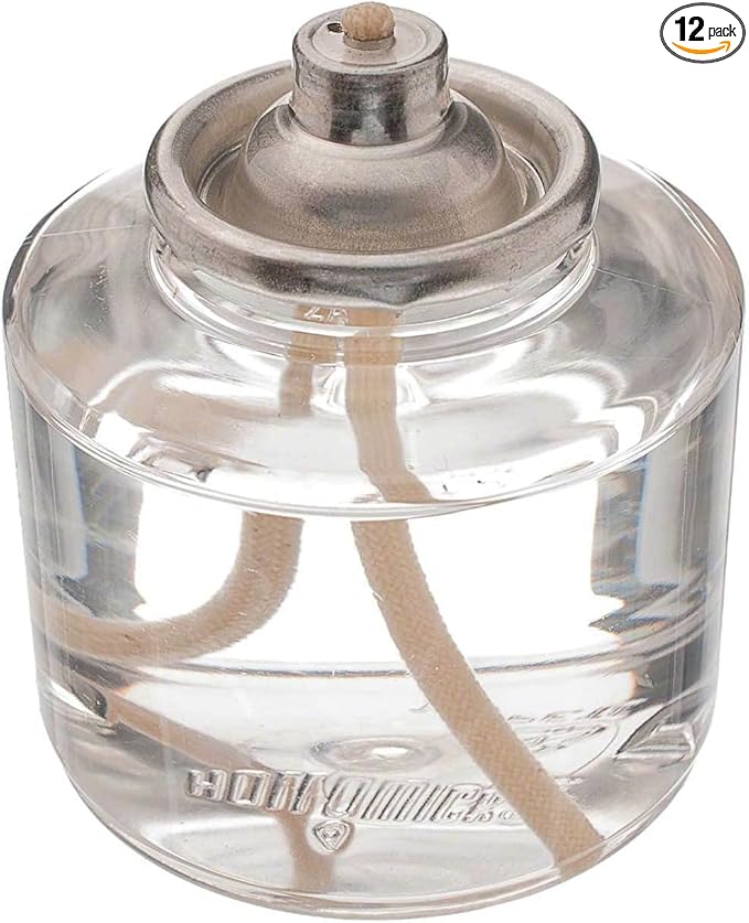 D'light Online HD17-12 Liquid Wax Disposable Clear Plastic Fuel Cells 17 Hour Oil Lamp Votive Fuel Cell Oil Clear Plastic Candle - Set of 12