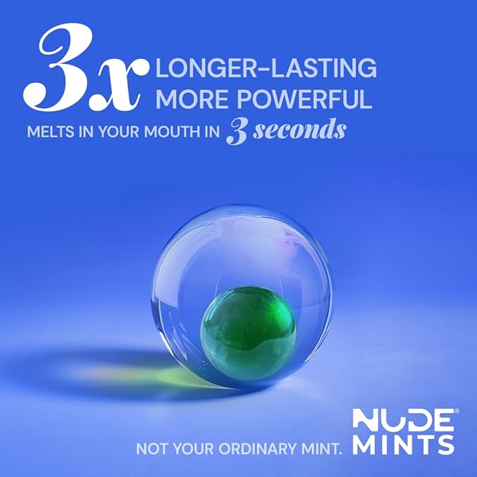 NUDE MINTS | Dual Action Liquid Capsules | Mouth Watering Mint - Lasts 3X Longer - 3X Stronger - Extreme Bad Breath Treatment For Adults - Sugar Free, 0 Calorie - Variety - 10 Pack - 300 Capsule