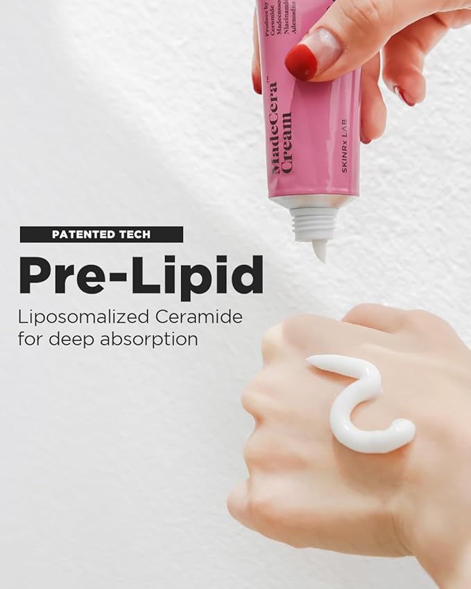 SKINRxLAB Made Cera Cream - Acne & Redness Relief Face Moisturizer, Sebum Control, Improving Skin Barrier with Ceramide and Madecassoside, Anti-Aging and Pore Minimizing Face Cream, 1.69 fl.oz.