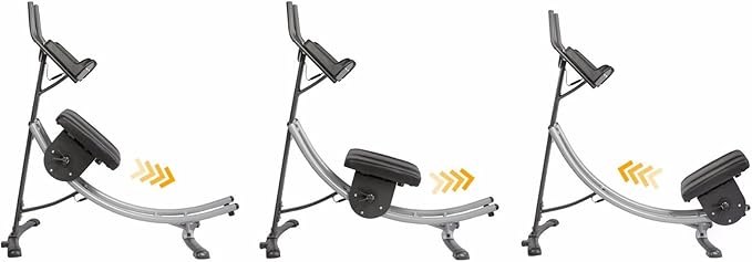 XtremepowerUS Ab Machine Abdominal Workout Crunch Fitness Exercise Workout, Silver/Black