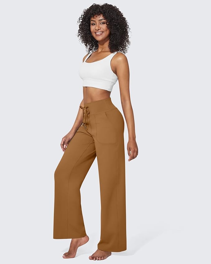 G4Free EverGoing Wide Leg Pants for Women Yoga Pants High Waist Sweatpants with Pockets Stretch Lounge Pants Comfy