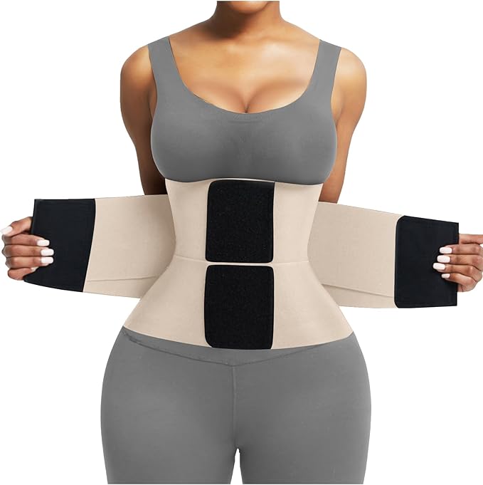 FeelinGirl Waist Trainer Belt Waist Cincher Trimmer Ab Belt Tummy Control Body Shaper with Triple Wrap Women and Men
