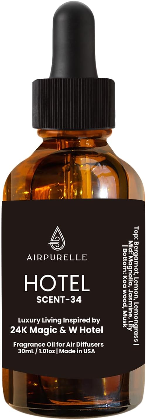 Luxury Diffuser Oil – Uplifting Citrus, Soft Florals & Warm Wood Aromatherapy Premium Fragrance Oil for Ultrasonic and Waterless Diffusers 1‑Pack (1 × 1.02 fl oz)-“24K Magic” Scent