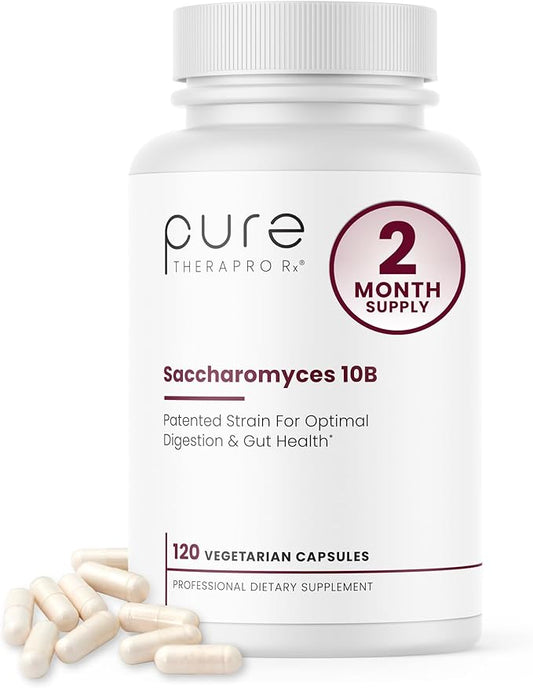 Saccharomyces Boulardii Probiotics 10 Billion CFU Made in USA | No Fillers Patented Strain: Lynside CNCM I-3799 Probiotics for Men and Women | Pure TheraPro Rx, Pharma Grade 120 Count