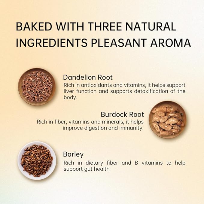 HANFANGLING Roasted Dandelion Burdock Root Herbal Tea-Detoxifying,Supports Gentle Liver/Kidney/Intestinal Caffeine-Free Coffee Alternative Detoxification,20 Count,(5.64oz 160g)