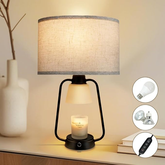 Candle Warmer Lamp with Timer Dimmable Table Lamp for New Home Decor,Birthday Gifts Wax Warmer Lamp for Jar Candles with 3 Bulbs