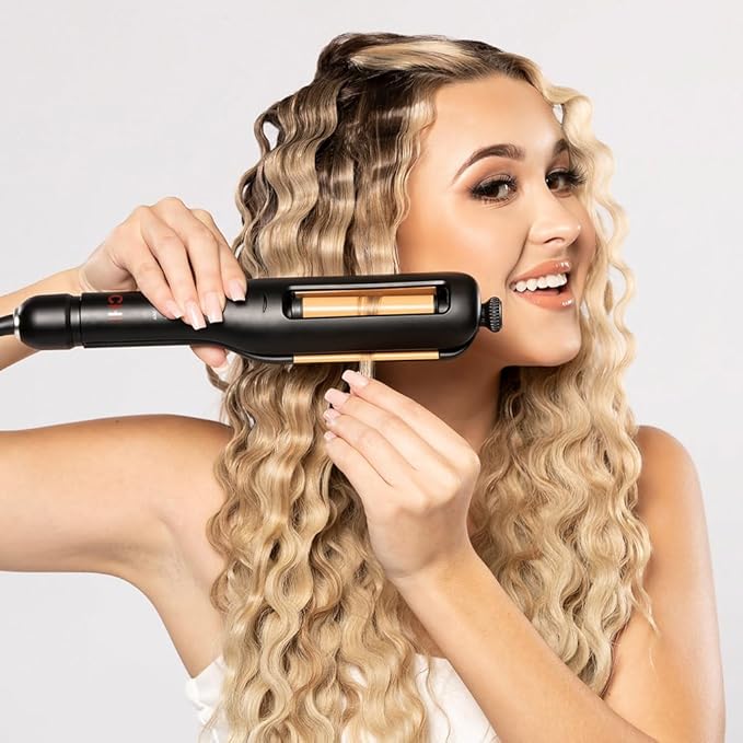 CHI Multi-Wave Styler, Hair Waver With Adjustable Barrel For Customizable Waves, Reduces Frizz & Increases Shine, Black