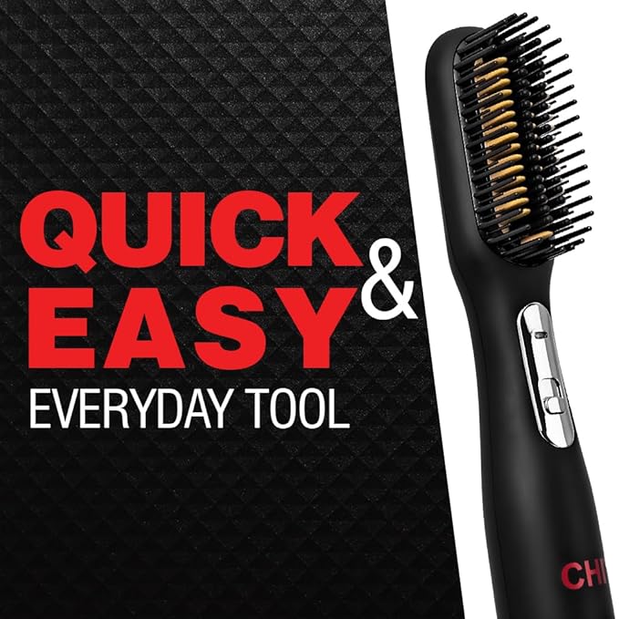 CHI 3-in-1 Hot Smoothing Dryer Brush, Creates A Smooth & Shiny Salon Blowout, Detangles Hair, Seals In Natural Moisture & Fights Frizz, Cruelty-Free