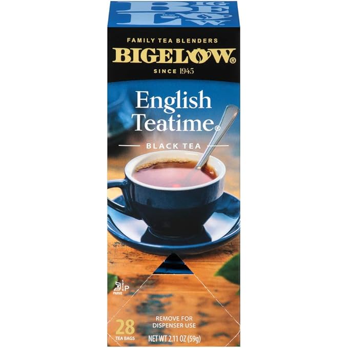 Bigelow English Teatime Tea 28-Count Box (Pack of 1) Full Caffeine Premium Black Tea Bold and Antioxidant-Rich Full Caffeine Black Tea in Foil-Wrapped Bags