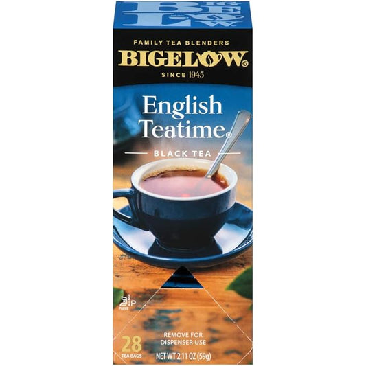 Bigelow English Teatime Tea 28-Count Box (Pack of 1) Full Caffeine Premium Black Tea Bold and Antioxidant-Rich Full Caffeine Black Tea in Foil-Wrapped Bags