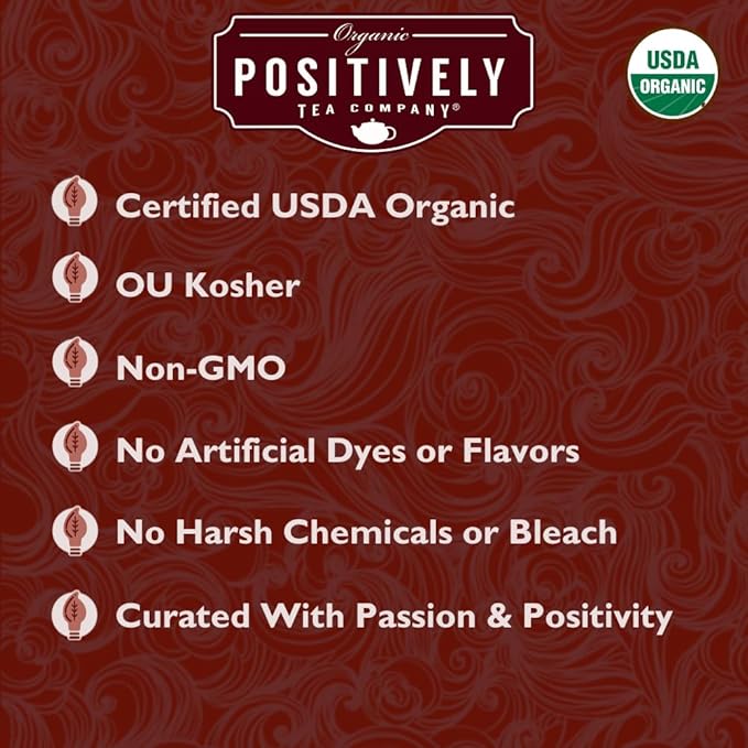 Organic Positively Tea Company, South African Red Rooibos Tea Bags, 100 Count, Eco-Friendly Tea Bags, Non-GMO