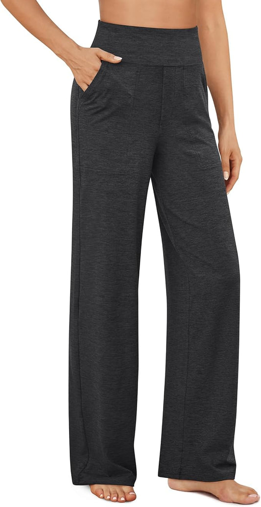 G4Free Yoga Pants Women Wide Leg Pants with Pockets High Waist Stretch Dress Casual Sweatpants Petite/Regular/Tall