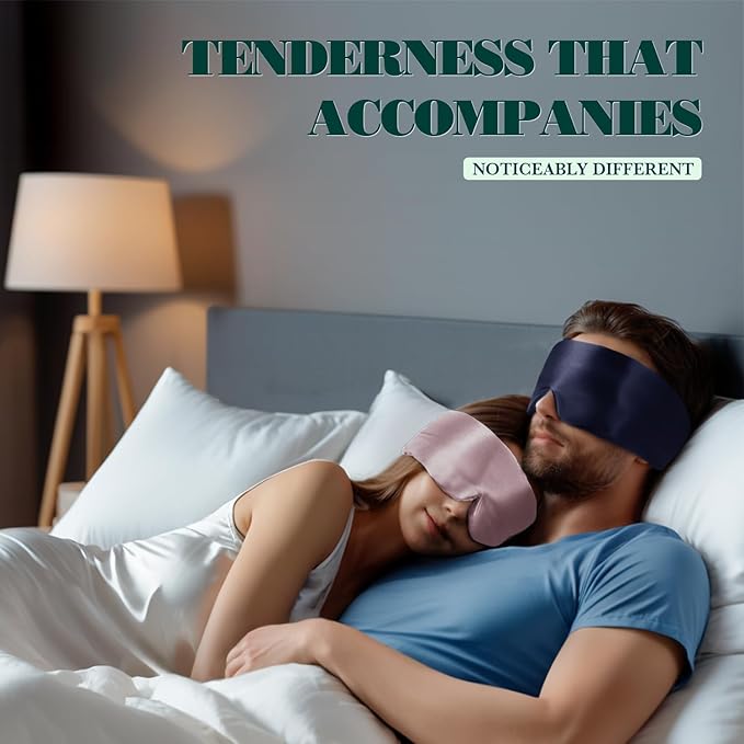 Joyhabit Silk Sleep Mask for Women and Men, Midnight Blue, Luxurious Comfort for Relaxation & Beauty Sleep, Ultra Soft & Breathable, Protects Hair & Skin