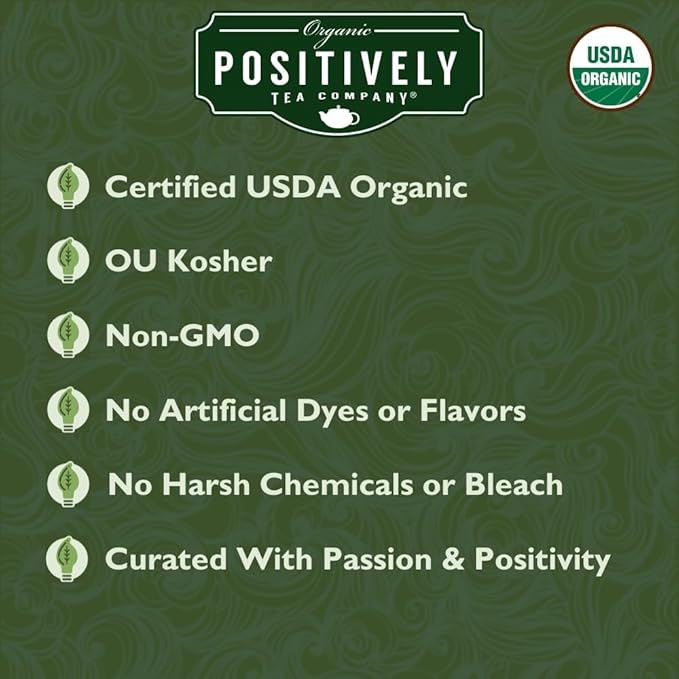 Organic Positively Tea Company, Mango Green Tea Bags, 20 Count