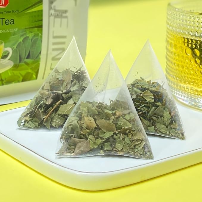 XIEJINJI Moringa Leaf Tea, 40 Tea Bags – Pure Moringa Superfood Infusion for Digestive Comfort & Immune Boost, Nutrient-Dense, Non-GMO, No Additives, Caffeine-Free