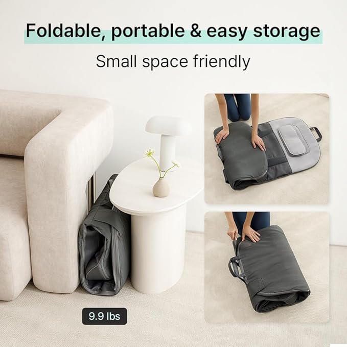 Klug Stretching Massager Ultra, Effortless auto-Stretching Mat, Ease Back & Neck Pain with 3 Intensity Levels 7 Exceptional Programs, 2 Levels of Heat Function, Foldable & Portable Design, Gray