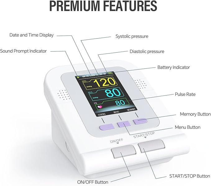 CONTEC Fully Automatic Upper Arm Blood Pressure Monitor 3 Mode 4 Cuffs Without Adapter Electronic Sphygmomanometer