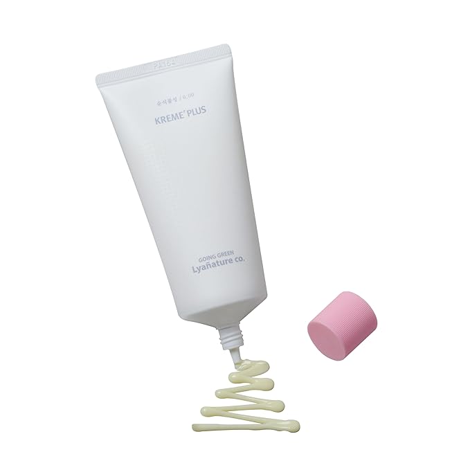 KREME' PLUS – Organic Korean Daily Night Face Cream with Vitamin C for Sensitive Skin, Hydrating & Nourishing, Fine Line Care, Radiant & Even Skin Tone, Non-Toxic Skincare (2.82 fl oz / 80g)