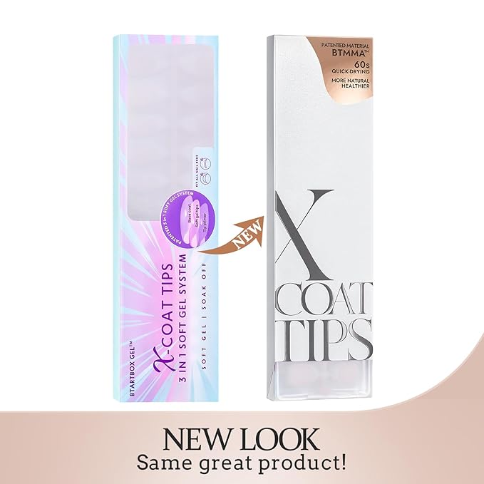 BTArtboxnails French Tip Press on Nails - Fake Nails Brown Short Coffin XCOATTIPS, No Need to File Gel Nail Tips for Nail Art Easy DIY