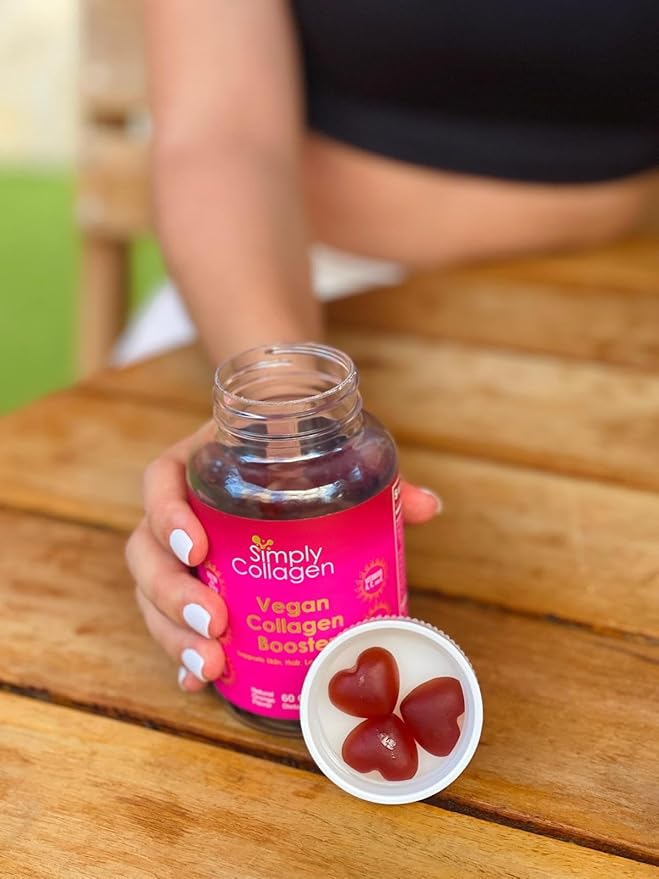 Simply Collagen® Vegan Collagen Booster Gummies for Women & Men - Promotes Youthful & Beautiful Skin, Hair, Nails & Lashes - Key Amino Acids & Antioxidants with Biotin, Vitamins A,C, & E