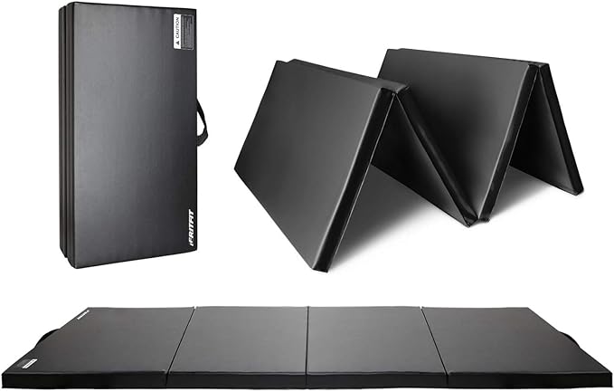 RitFit Upgraded Folding Exercise Mat, 2 Inch Thick Gymnastics Mat 3’x6’,4’x8’,4x10’,2'x8' with Carrying Handles for Yoga, MMA, Stretching, Core Workouts and Home Gym Protective Flooring