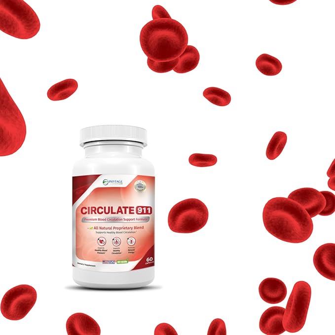 Circulate 911 Supplement - Blood Flow Support Natural Antioxidant & Immune Support, Healthy Blood Pressure - 60 Capsules