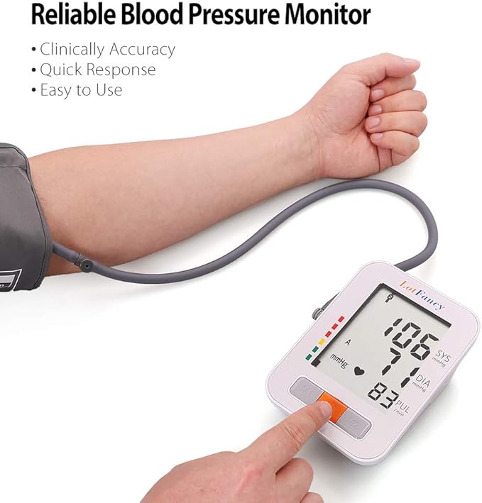 Blood Pressure Monitor, LotFancy Digital Sphygmomanometer, 180-Readings Upper Arm Medium Cuff (9-13")