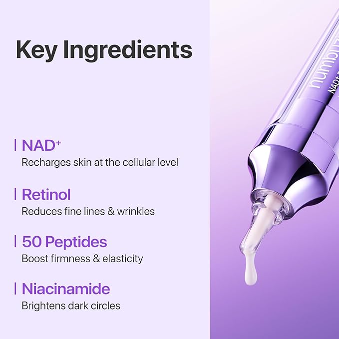 numbuzin No.9 Eye Cream | NAD+ Retinol Volumetox Eye Cream | Firming, Wrinkles, Fine Lines, Dark Circles, Depuff | Retinol, Peptides, Niacinamide | Restores Radiance for Undereyes | 0.33 fl. oz.