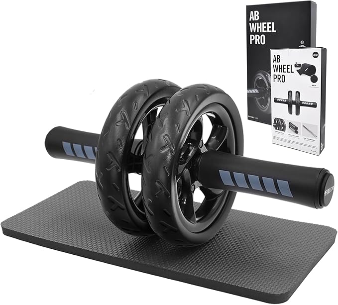 Convertible Ab Wheel Roller,Abs & Core Workout, Exercise Wheel with Knee Pad, Double Wheel Set with Dual Fitness Strength Training Modes at Gym or Home