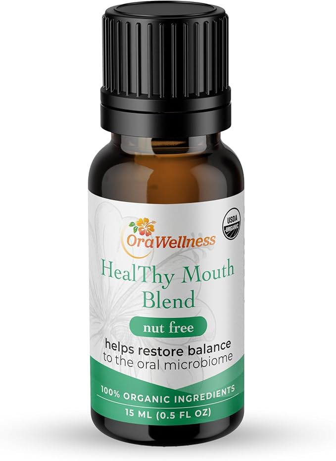 OraWellness Nut Free Healthy Mouth Blend Organic Toothpaste & Mouthwash Alternative Tooth Oil, Natural Mouth Rinse for Healthy Teeth & Gums for Women, Men and Kids, Pack of 1