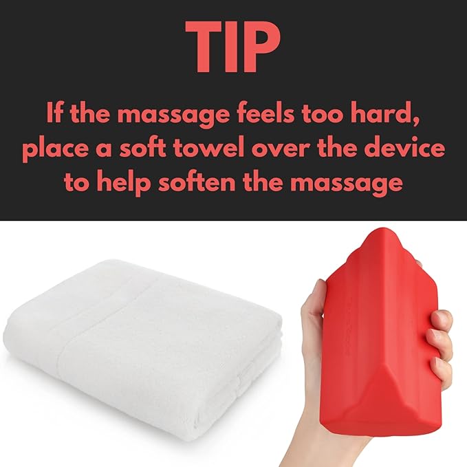 Piriformis Massage Roller, Targeted Trigger Point Massager Tool for Hip, Leg, Lower Back, Muscle Knot Release and Sciatica, 3 Different Heads, Larger Size, Hard Density, Red