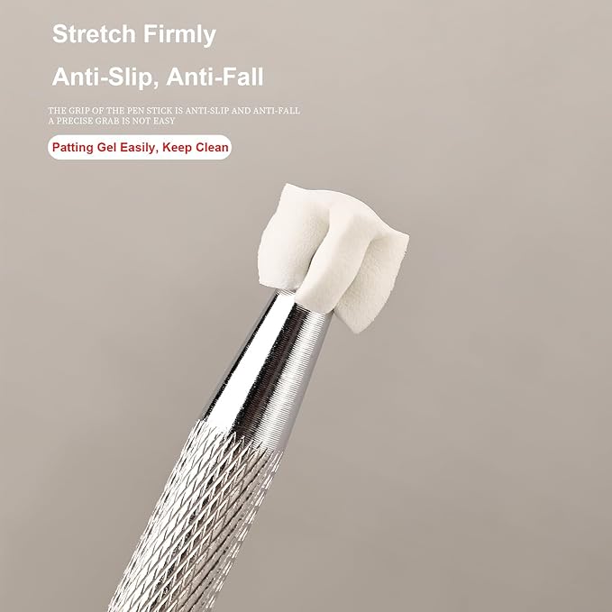 Sponge Pat Gel Nail Polish Set, Blue Red Yellow 3 Colors Primary Blending Ombre Gel Polish Gradient Painting Nails Art, No Wipe, UV/LED Cured (50Sponges & Grabber & 3PrimaryColors)