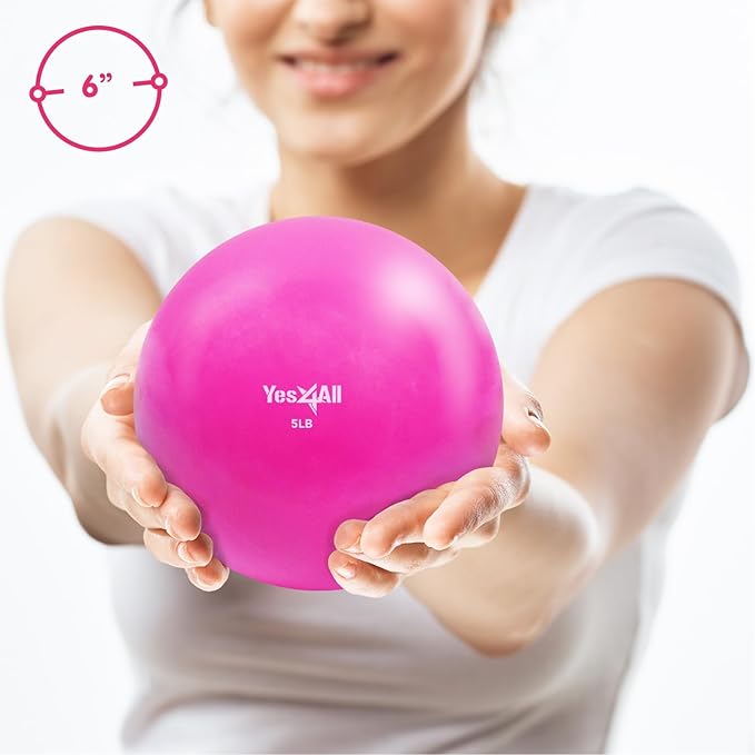 Yes4All Weighted Toning Balls for Exercise, Soft Medicine Balls for Exercise, Pilates, Yoga, Balance, Flexibility, 2-10lbs