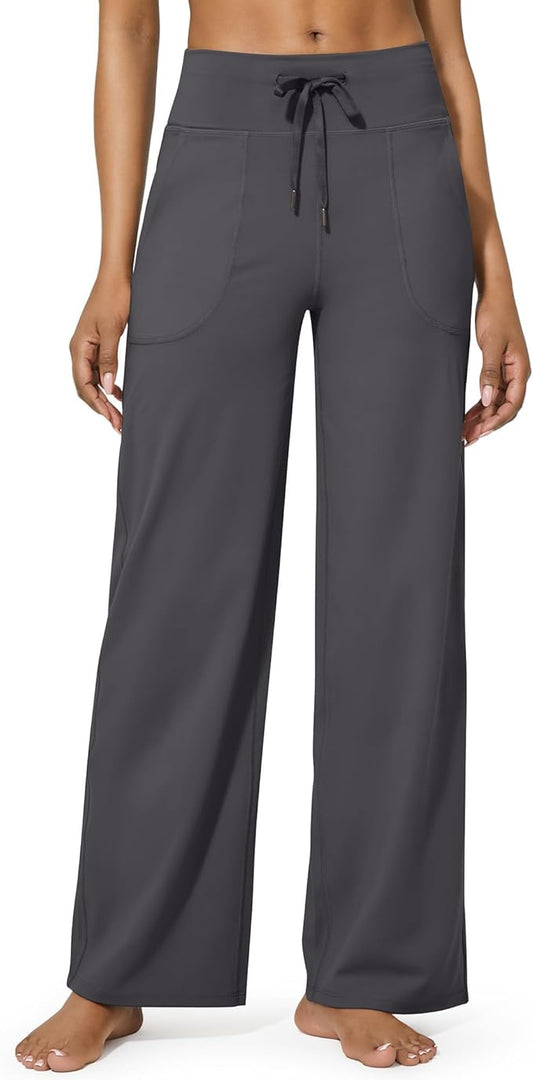 G4Free EverGoing Wide Leg Pants for Women Yoga Pants High Waist Sweatpants with Pockets Stretch Lounge Pants Comfy