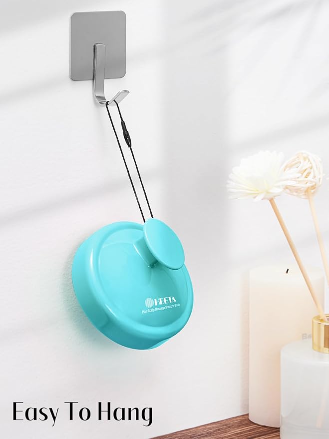 HEETA Hair Scalp Massager for Hair Growth, Shampoo Brush, Scalp Scrubber Exfoliator with Soft Silicone Bristles for Dandruff Removal to Relieve Stress, Wet Dry Use, Green