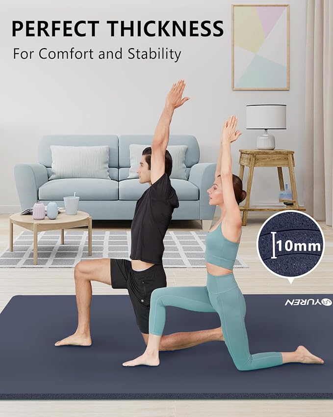 Large Yoga Mat 78"x 51" 20mm/15mm/10mm Thick Workout Mats for Home Gym, Extra Wide Workout for Women Men Gym Flooring Exercises