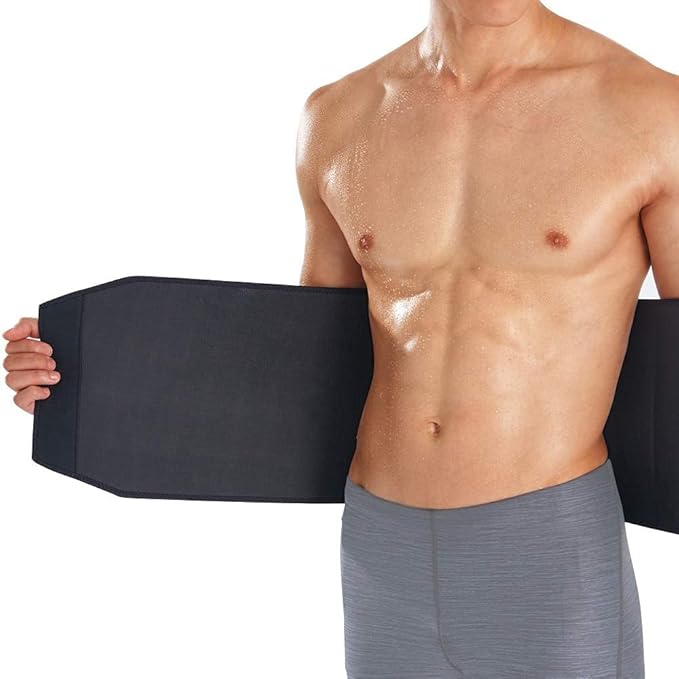 Bracoo Waist Trimmer Wrap,Sweat Sauna Slim Belly Belt for Men & Women-Abdominal Waist Trainer,Increased Core Stability, SE22