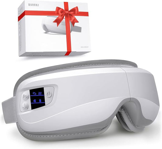 Eye Massager with Heat & Bluetooth Music, Birthday Gifts for Dad Mom Men Women, Heated Eye Mask for Migraines Relief, Reduce Strain, Headache Relief and Improve Sleep, Eye Care Device