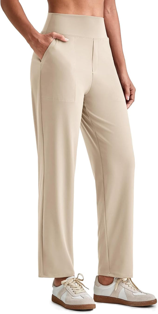 G4Free ShiftReady Womens Ankle Dress Yoga Pants with Pockets Stretchy Business Casual Slacks Work Trousers Travel Pant