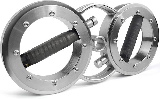 FIITY 18 Pounds Resistance Adjustable Rotator Machine for Upper Body Strength Training, 360 Degree Rotating Grips, Multifunctional Spinning Burn Machine for Forearm Trainer, Boxing, Workouts (Black & Sliver)