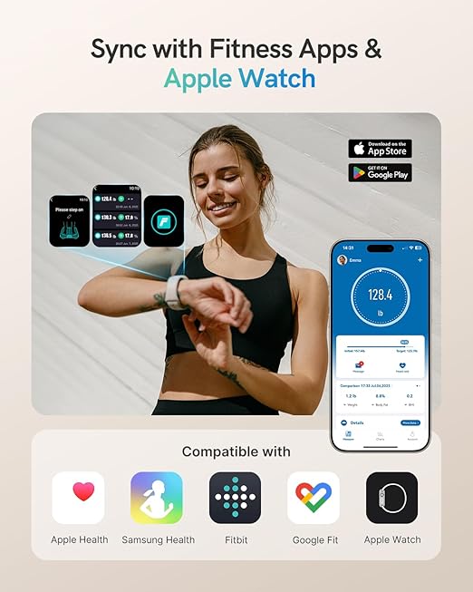 Scale for Body Weight, FSA&HSA Eligible, Smart Scale with 9-in-1 VA Display, High Precision Bathroom Scale 22 Body Composition Heart Rate BMI Body Fat Compatible with iOS & Android